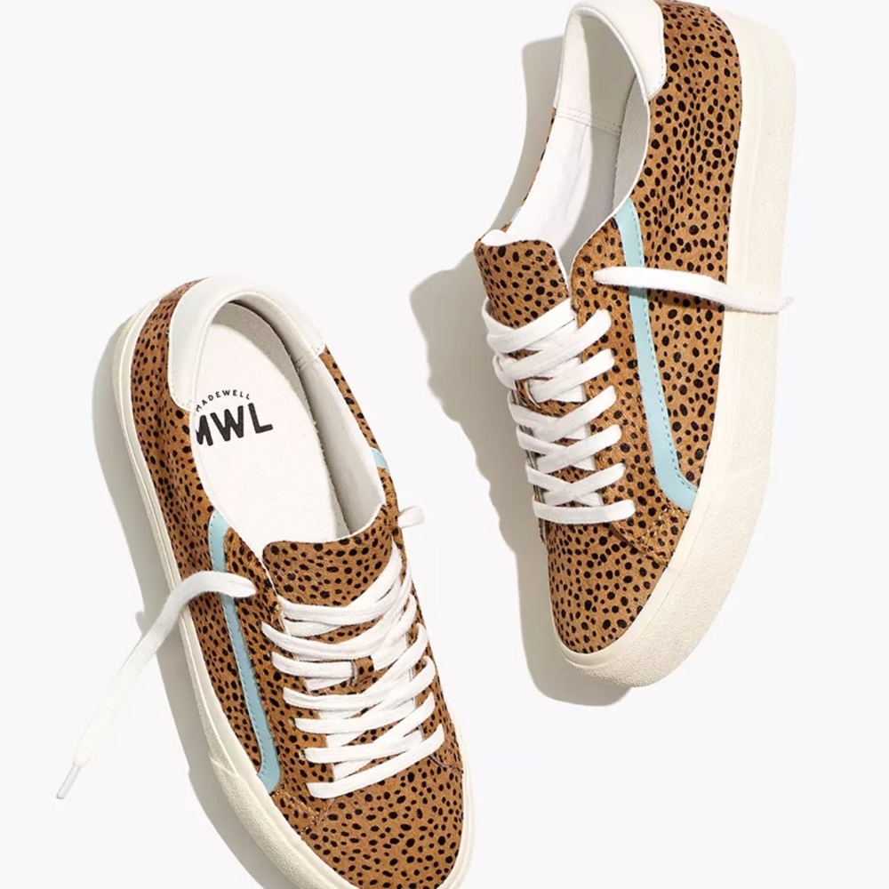 Madewell Sidewalk Low-Top Sneakers in Spotted Calf Hair